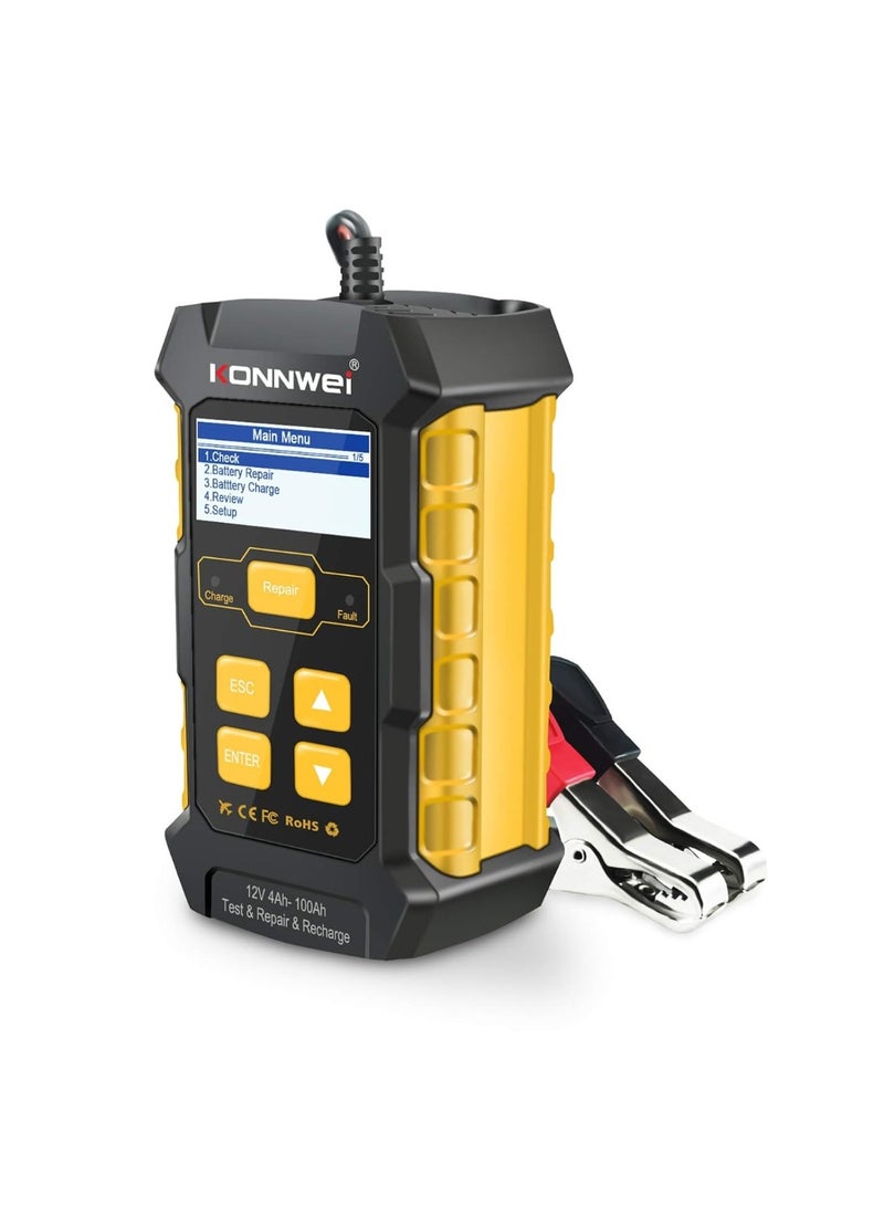 كونوي جهاز كونوي KW510 الذكي لفحص وشحن وإصلاح بطاريات السيارات 12V 5A - حل متكامل للبطاريات للسيارات والموتوسيكلات - Image 1